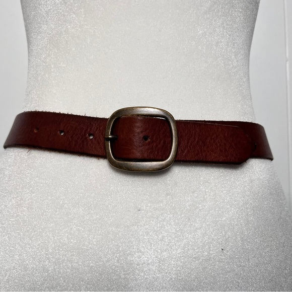 Old Navy Men's Brown Italian Leather Belt Casual Size M made in USA - Picture 2 of 7